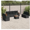 Image de Salon de Jardin avec Coussins 9 pcs, Canapés de Terrasse, Ensemble de Meubles de Patio, Mobilier d'Extérieur, Noir 3227574