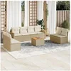 Image de Salon de Jardin avec Coussins 9 pcs, Canapés de Terrasse, Ensemble de Meubles de Patio, Mobilier d'Extérieur, Beige 3227577