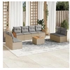 Image de Salon de jardin modulable resine tressee beige 9 pieces x 59 x 69 8 personnes