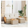 Image de Salon de jardin modulable resine tressee beige 5 pieces x 59 x 69 4 personnes