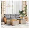 Image de Salon de jardin modulable rotin beige 5 pieces x 59 x 69 4 personnes