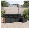 Image de Salon de Jardin avec Coussins 5 pcs, Canapés de Terrasse, Ensemble de Meubles de Patio, Mobilier d'Extérieur, Noir 3227595