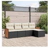 Image de Salon de Jardin avec Coussins 5 pcs, Canapés de Terrasse, Ensemble de Meubles de Patio, Mobilier d'Extérieur, Noir 3227596