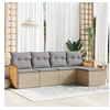 Image de Salon de Jardin avec Coussins 5 pcs, Canapés de Terrasse, Ensemble de Meubles de Patio, Mobilier d'Extérieur, Beige 3227599