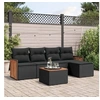 Image de Salon de jardin modulable rotin noir 6 pieces x 59 x 69 5 personnes