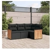 Image de Salon de Jardin avec Coussins 4 pcs, Canapés de Terrasse, Ensemble de Meubles de Patio, Mobilier d'Extérieur, Noir 3227609