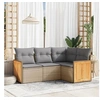 Image de Salon de Jardin avec Coussins 4 pcs, Canapés de Terrasse, Ensemble de Meubles de Patio, Mobilier d'Extérieur, Beige 3227613