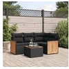 Image de Salon de Jardin avec Coussins 5 pcs, Canapés de Terrasse, Ensemble de Meubles de Patio, Mobilier d'Extérieur, Noir 3227616