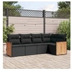 Image de Salon de Jardin avec Coussins 5 pcs, Canapés de Terrasse, Ensemble de Meubles de Patio, Mobilier d'Extérieur, Noir 3227623