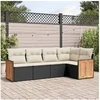 Image de Salon de Jardin avec Coussins 5 pcs, Canapés de Terrasse, Ensemble de Meubles de Patio, Mobilier d'Extérieur, Noir 3227624