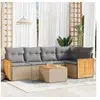 Image de Salon de jardin modulable rotin 5 personnes 6 pieces