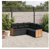 Image de Salon de Jardin avec Coussins 5 pcs, Canapés de Terrasse, Ensemble de Meubles de Patio, Mobilier d'Extérieur, Noir 3227637