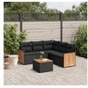 Image de Salon de Jardin avec Coussins 6 pcs, Canapés de Terrasse, Ensemble de Meubles de Patio, Mobilier d'Extérieur, Noir 3227644