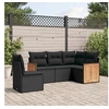 Image de Salon de Jardin avec Coussins 5 pcs, Canapés de Terrasse, Ensemble de Meubles de Patio, Mobilier d'Extérieur, Noir 3227651