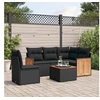 Image de Salon de Jardin avec Coussins 6 pcs, Canapés de Terrasse, Ensemble de Meubles de Patio, Mobilier d'Extérieur, Noir 3227658