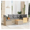 Image de Salon de jardin modulable resine tressee 5 personnes beige 62 x 59 x 69 cm 6 pieces