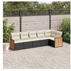 Image de Salon de jardin 6 pcs avec coussins noir résine tressée 3227666