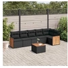 Image de Salon de Jardin avec Coussins 7 pcs, Canapés de Terrasse, Ensemble de Meubles de Patio, Mobilier d'Extérieur, Noir 3227672