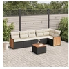 Image de Salon de Jardin avec Coussins 7 pcs, Canapés de Terrasse, Ensemble de Meubles de Patio, Mobilier d'Extérieur, Noir 3227673