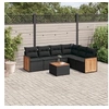 Image de Salon de Jardin avec Coussins 7 pcs, Canapés de Terrasse, Ensemble de Meubles de Patio, Mobilier d'Extérieur, Noir 3227686