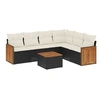Image de Salon de jardin 7 pcs avec coussins noir résine tressée 3227687