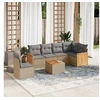 Image de Salon de Jardin avec Coussins 7 pcs, Canapés de Terrasse, Ensemble de Meubles de Patio, Mobilier d'Extérieur, Beige 3227704
