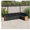 Image de Salon de Jardin avec Coussins 7 pcs, Canapés de Terrasse, Ensemble de Meubles de Patio, Mobilier d'Extérieur, Noir 3227707