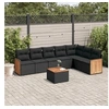 Image de Salon de Jardin avec Coussins 8 pcs, Canapés de Terrasse, Ensemble de Meubles de Patio, Mobilier d'Extérieur, Noir 3227714