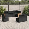 Image de Salon de Jardin avec Coussins 8 pcs, Canapés de Terrasse, Ensemble de Meubles de Patio, Mobilier d'Extérieur, Noir 3227721