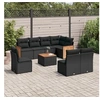 Image de Salon de Jardin avec Coussins 9 pcs, Canapés de Terrasse, Ensemble de Meubles de Patio, Mobilier d'Extérieur, Noir 3227728