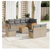 Image de Salon de jardin modulable 8 personnes 9 pieces resine tressee 62 x 59 x 69 cm beige