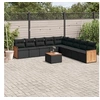 Image de Salon de jardin modulable resine tressee noir 10 pieces x 59 x 69 9 personnes