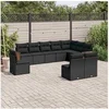 Image de Salon de jardin modulable resine tressee noir 10 pieces 62 x 55 x 69 10 personnes