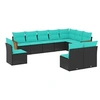 Image de Salon de jardin modulable GENERIQUE resine tressee 10 pieces noir 62 x 55 x 69 cm