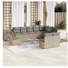Image de Salon de Jardin avec Coussins 10 pcs, Canapés de Terrasse, Ensemble de Meubles de Patio, Mobilier d'Extérieur, Beige 3227753