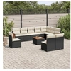 Image de Salon de Jardin avec Coussins 11 pcs, Canapés de Terrasse, Ensemble de Meubles de Patio, Mobilier d'Extérieur, Noir 3227757