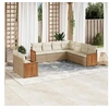 Image de Salon de jardin modulable resine tressee beige 9 pieces 62 x 55 x 69 cm 9 personnes
