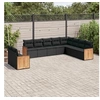 Image de Salon de Jardin avec Coussins 10 pcs, Canapés de Terrasse, Ensemble de Meubles de Patio, Mobilier d'Extérieur, Noir 3227791