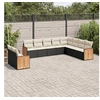 Image de Salon de Jardin avec Coussins 10 pcs, Canapés de Terrasse, Ensemble de Meubles de Patio, Mobilier d'Extérieur, Noir 3227792