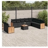 Image de Salon de Jardin avec Coussins 11 pcs, Canapés de Terrasse, Ensemble de Meubles de Patio, Mobilier d'Extérieur, Noir 3227798