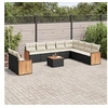 Image de Salon de Jardin avec Coussins 11 pcs, Canapés de Terrasse, Ensemble de Meubles de Patio, Mobilier d'Extérieur, Noir 3227799