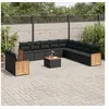 Image de Salon de Jardin avec Coussins 12 pcs, Canapés de Terrasse, Ensemble de Meubles de Patio, Mobilier d'Extérieur, Noir 3227812