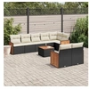 Image de Salon de Jardin avec Coussins 9 pcs, Canapés de Terrasse, Ensemble de Meubles de Patio, Mobilier d'Extérieur, Noir 3227834