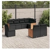 Image de Salon de Jardin avec Coussins 8 pcs, Canapés de Terrasse, Ensemble de Meubles de Patio, Mobilier d'Extérieur, Noir 3227840