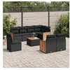 Image de Salon de Jardin avec Coussins 9 pcs, Canapés de Terrasse, Ensemble de Meubles de Patio, Mobilier d'Extérieur, Noir 3227847