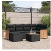 Image de Salon de Jardin avec Coussins 7 pcs, Canapés de Terrasse, Ensemble de Meubles de Patio, Mobilier d'Extérieur, Noir 3227861