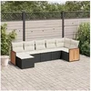 Image de Salon de Jardin avec Coussins 7 pcs, Canapés de Terrasse, Ensemble de Meubles de Patio, Mobilier d'Extérieur, Noir 3227869