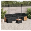 Image de Salon de Jardin avec Coussins 8 pcs, Canapés de Terrasse, Ensemble de Meubles de Patio, Mobilier d'Extérieur, Noir 3227875