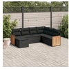 Image de Salon de Jardin avec Coussins 7 pcs, Canapés de Terrasse, Ensemble de Meubles de Patio, Mobilier d'Extérieur, Noir 3227882