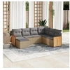 Image de Salon de Jardin avec Coussins 7 pcs, Canapés de Terrasse, Ensemble de Meubles de Patio, Mobilier d'Extérieur, Beige 3227886